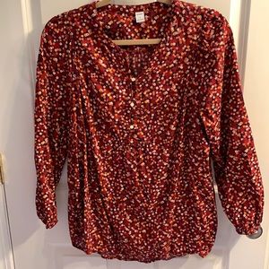 Tunic length mini floral print blouse